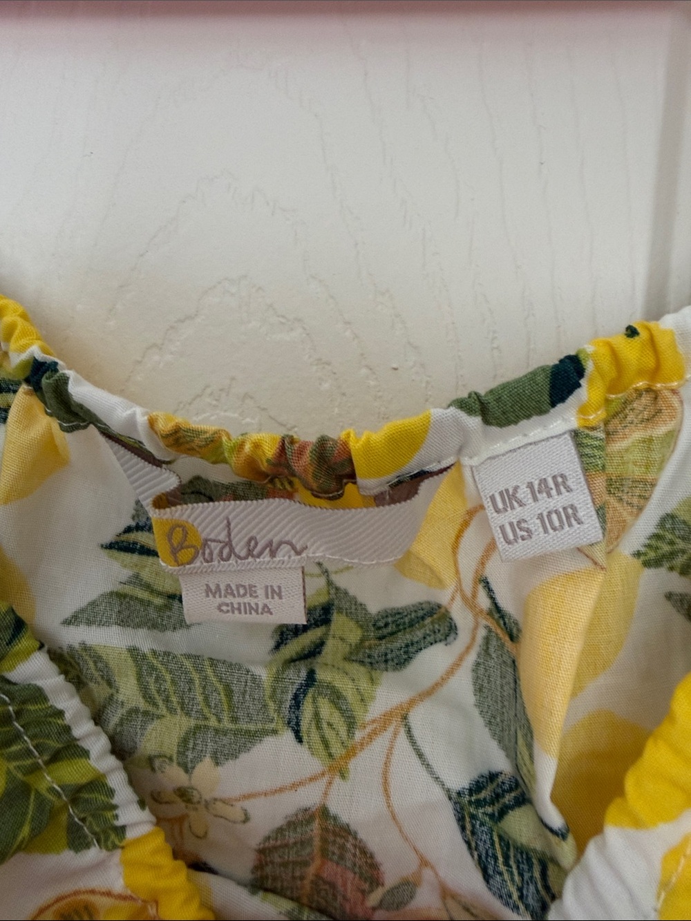 Boden Yellow and Green Lemon-Print Casual Kids Dress - Picture 2 of 2